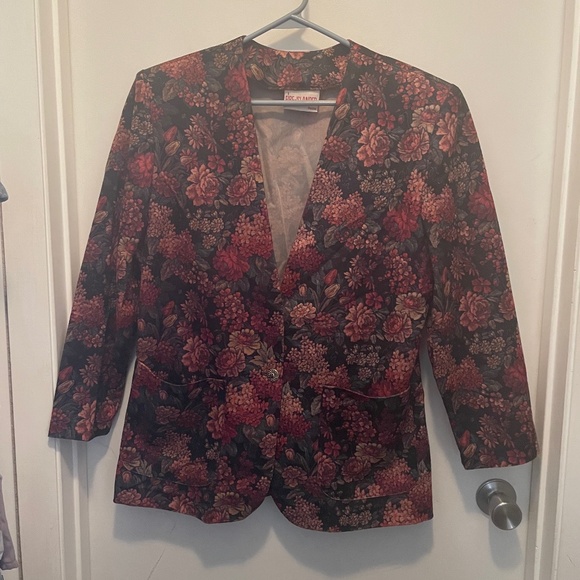 Vintage Floral Fire Island Blazer Size 12 - Picture 1 of 6